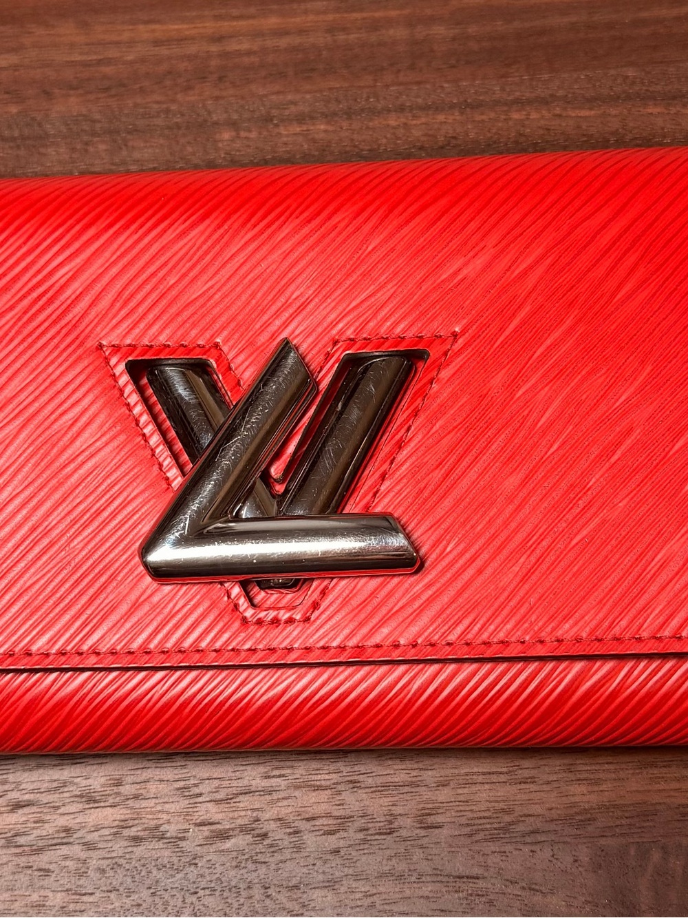 Louis Vuitton Twist Red Epi Leather Wallet with COA